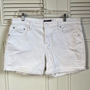 Gap White 5” Cuffed Jean Shorts Sz 32